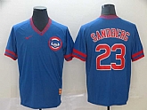 Cubs 23 Ryne Sandberg Blue Throwback Jerseys,baseball caps,new era cap wholesale,wholesale hats